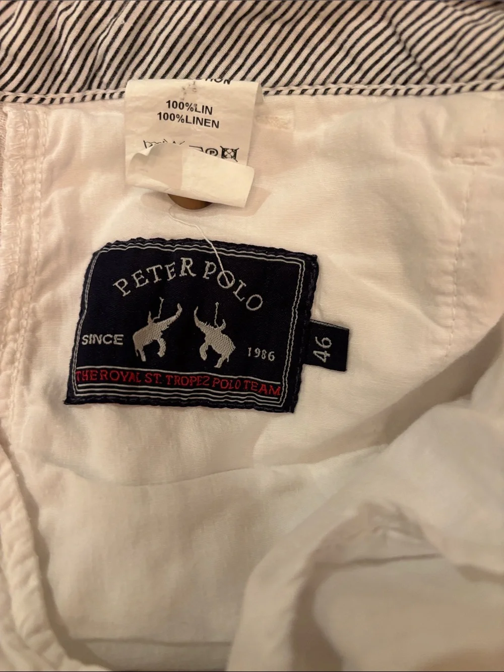Men's White Linen Drawstring Chino Shorts